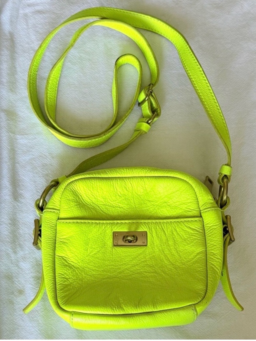 J. Crew Green Crossbody Bag with Gold-Tone Hardware